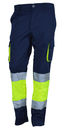 Pantalón alta visibilidad CAIRO combinado (36, Amarillo Fluo-Azul marino)