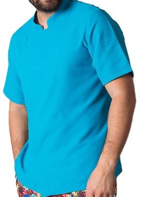 Chaqueta cocinero rivera manga corta turquesa