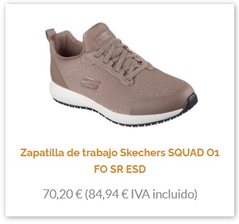 Zapatilla de trabajo Squad skechers 