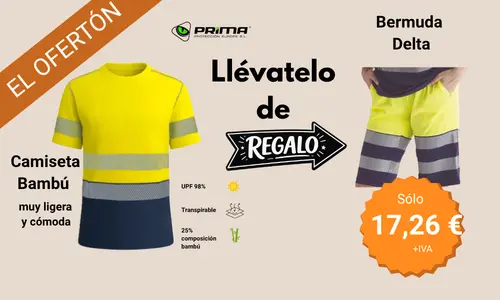 Promoción de camiseta de alta visibilidad Bambú y regalo de pantalón delta sólo en abril
