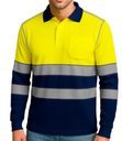 Polo manga larga PEAK COMBI amarillo/marino
