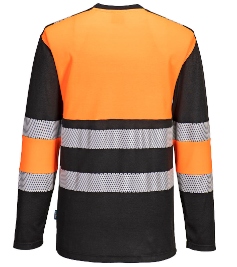 Camiseta alta visibilidad PW312 manga larga bandas segmentadas