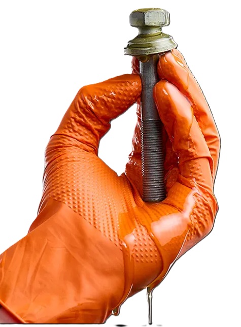 Guante desechable nitrilo diamantado 578OR naranja (paq 50 uds)