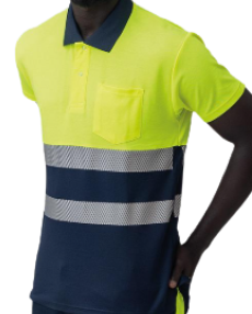Polo alta visibilidad manga corta algodón BRISTON bandas segmentadas
