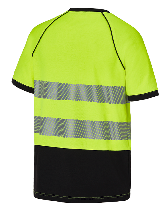 Camiseta manga corta alta visibilidad 1721 algodón bandas segmentadas