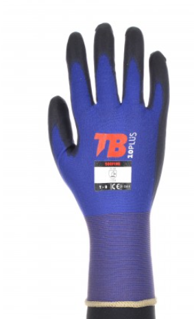 Guante soporte nailon azul sin costuras 500 FINE