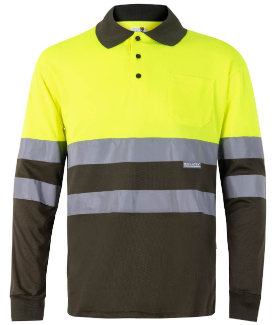 Polo bicolor AV 175 manga larga (tallas grandes)