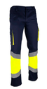 [0101409400307] Pantalón alta visibilidad TRASGO elástico (XS, Amarillo Fluo-Azul marino)