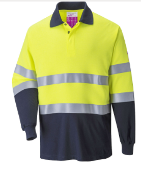 Polo alta visibilidad FR74 bicolor manga larga antiestatico resistente a llama y arco electrico