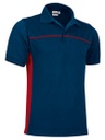 Polo manga corta THUNDER combinado (S, Azul marino-Rojo)