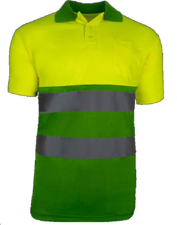 Polo alta visibilidad combinado SUNNY2 manga corta