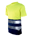 [1030] Camiseta alta visibilidad 1030 combinada manga corta (XS, Amarillo/Marino)