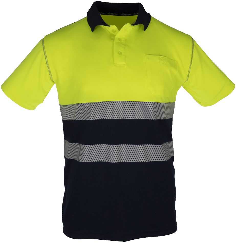 Polo alta visibilidad manga corta RECON banda segmentada
