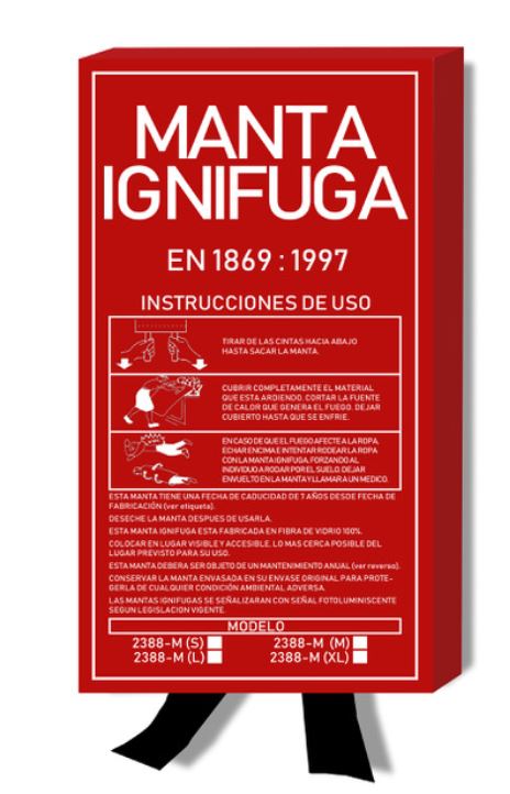 Manta ignífuga apaga-fuegos 2388 (1,20 x 1,80 m)
