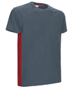 Camiseta manga corta THUNDER combinada (S, Gris-Rojo)