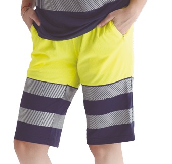 Producto gratuito - Bermuda alta visibilidad DELTA COMBI (tejido técnico) bandas segmentadas (tejido reciclado) (S)