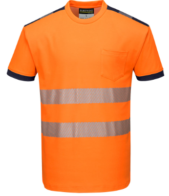 Camiseta alta visibilidad T181 manga corta bandas segmentadas