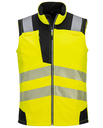 [PW325YBRS] Chaleco alta visibilidad softshell tricapa PW325 banda segmentada (S, Amarillo/Negro)
