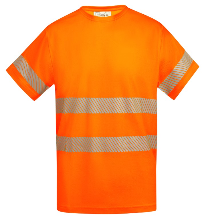 Camiseta alta visibilidad TAURI manga corta banda segmentada