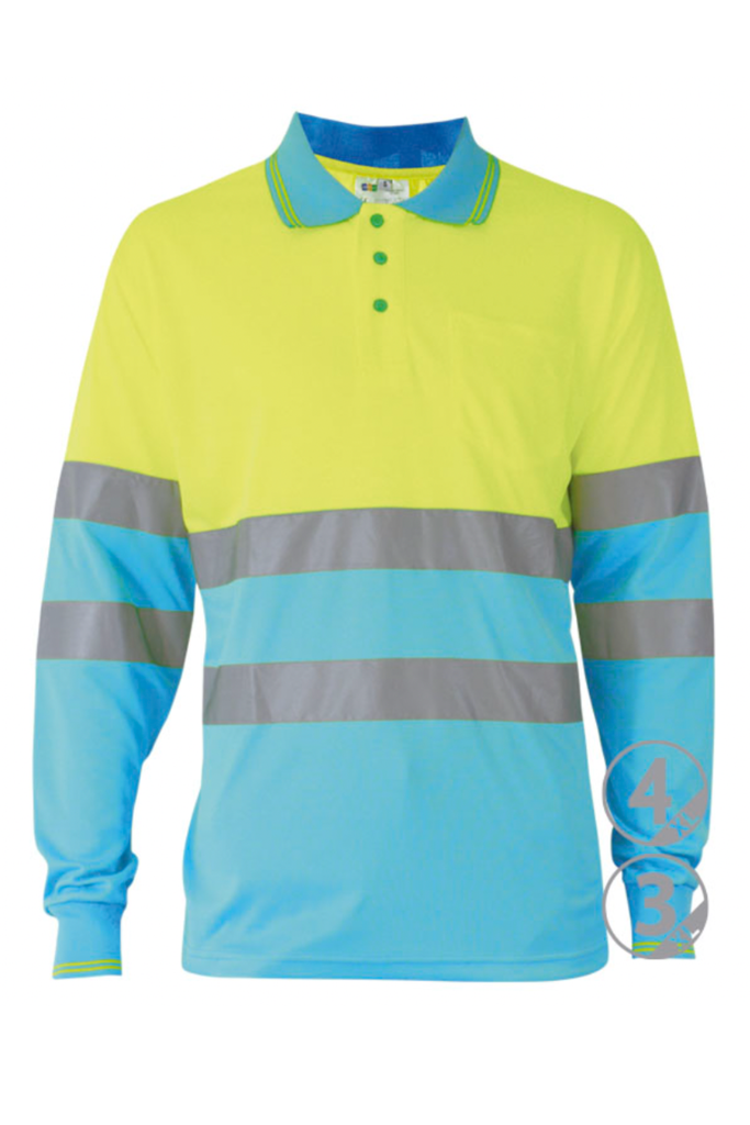 Polo alta visibilidad PRAGA manga larga tallas grandes