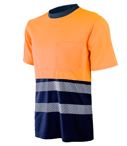 Camiseta alta visibilidad manga corta 1030AZ banda segmentada 