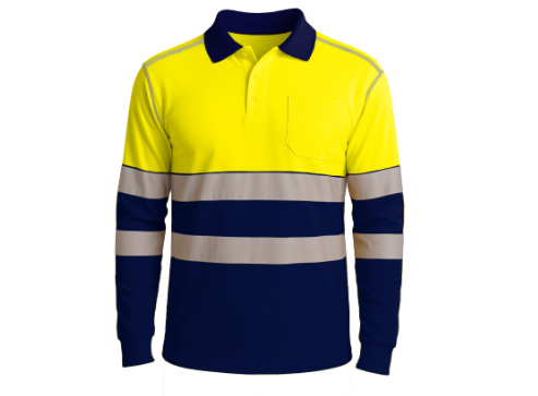 Polo manga larga PEAK COMBI amarillo/marino