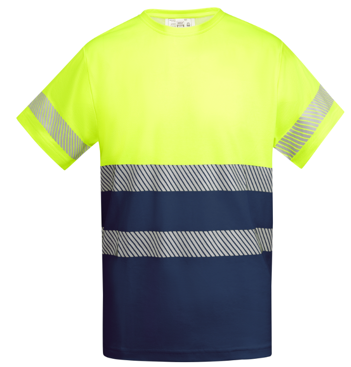 Camiseta alta visibilidad TAURI manga corta banda segmentada (algodon)
