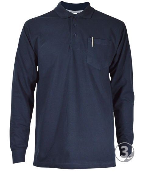 Polo manga larga ELITE con bolsillo talla 3XL