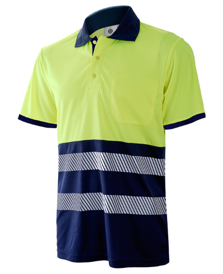 Polo alta visibilidad manga corta 1201Z combinado segmentado