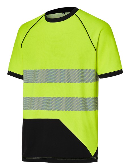 Camiseta manga corta alta visibilidad 1721 algodón bandas segmentadas