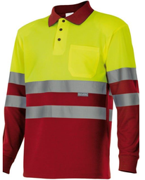 Polo bicolor AV 175 manga larga (tallas grandes)