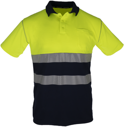 Polo alta visibilidad manga corta RECON banda segmentada