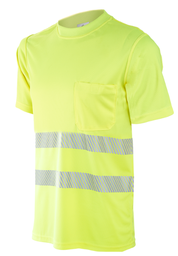 Camiseta alta visibilidad manga corta 1030CAZ algodón banda segmentada