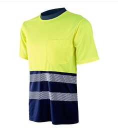 Camiseta alta visibilidad manga corta 1030AZ banda segmentada
