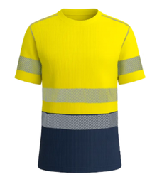 Camiseta manga corta BAMBU COMBI bandas segmentadas (material bambú)
