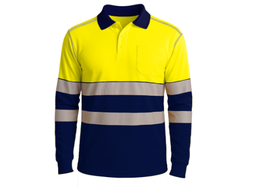 Polo manga larga PEAK COMBI amarillo/marino