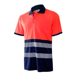 Polo manga corta combinado segmentado