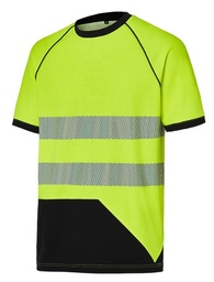 Camiseta manga corta alta visibilidad 1721 algodón bandas segmentadas