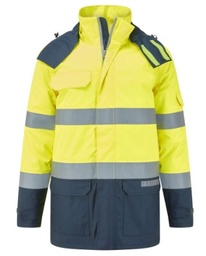 Parka alta visibilidad impermeable FR617 ignifuga antiestatica